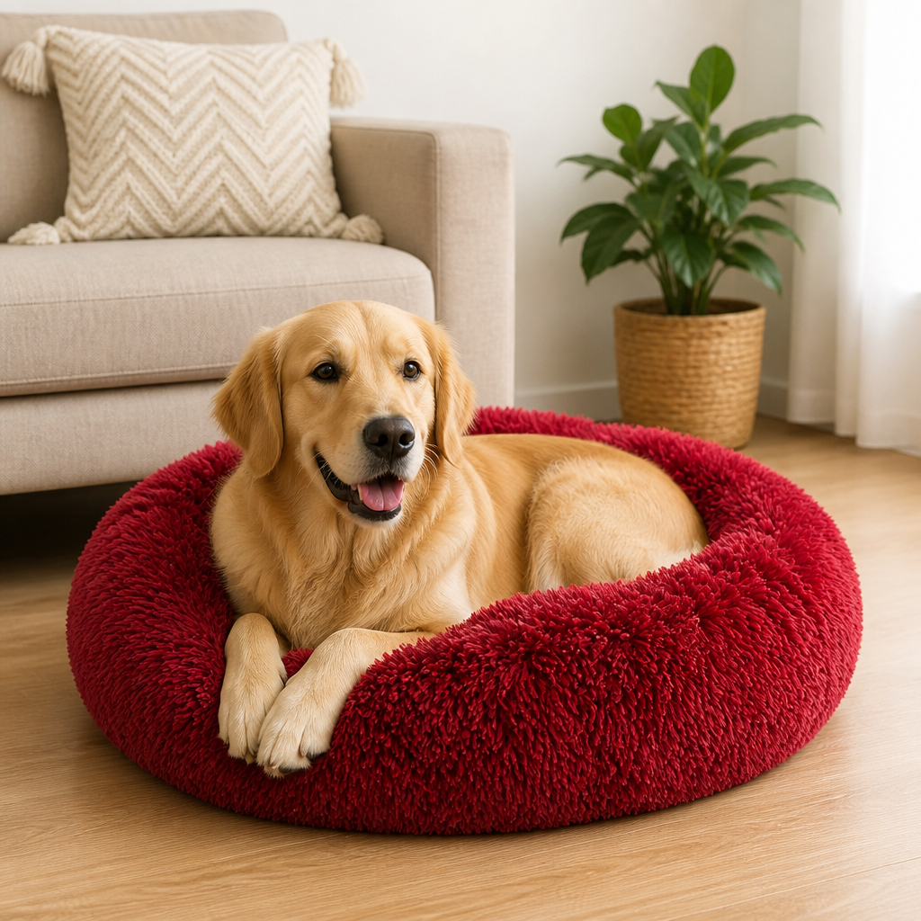 Ortekor Calming Plush Donut Dog Bed