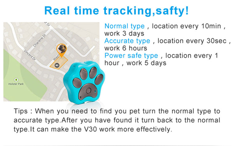 V30 | GPS Dog Tracker with Virtual Fence & Waterproof Design | Accurate Location Tracking for Pet Safety