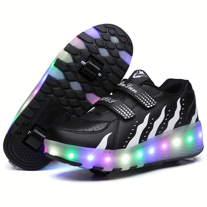 LED Light-Up Roller Sneakers for Kids | Detachable Wheels | Fun Glow Shoes for Girls & Boys