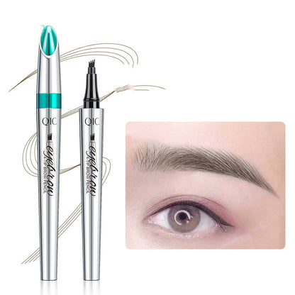 Four-Prong Precision Brow Defining Pencil with Long-Lasting 36-Hour Wear for Natural Hair-Like Strokes and Fuller Arches
