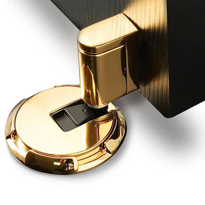 Floor-Mount Push-Lock Door Holder | Zinc Alloy Stopper for Living Room Office Bedroom Hallway | Non-Magnetic Release Mechanism