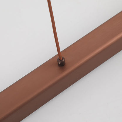 Linear LED Ceiling Light 59 in Metal Acrylic Fixture for Kitchen Island & Dining Room Adjustable Hanging Lamp Modern Black Brown
