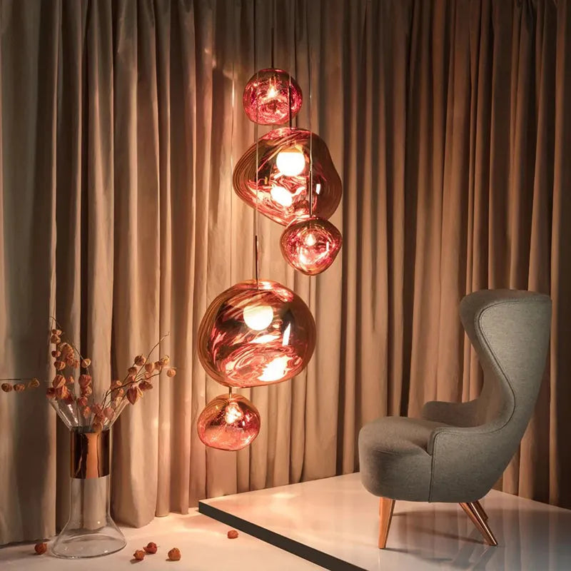 Organic Acrylic Pendant Light with Flowing Form for Dining Room & Bedroom – E27 LED Hardwire Ceiling Fixture