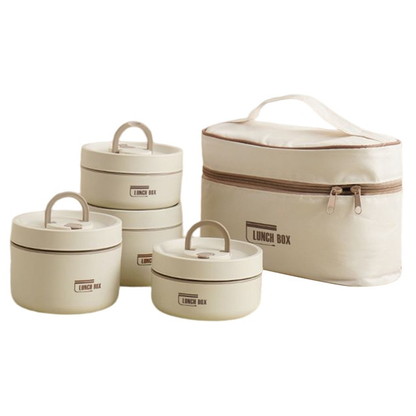Stackable Insulated Food Jar Set with Leak-Proof Lids for Work School Travel Meal Prep Containers Portable Bento Box Hot Cold Food Storage S