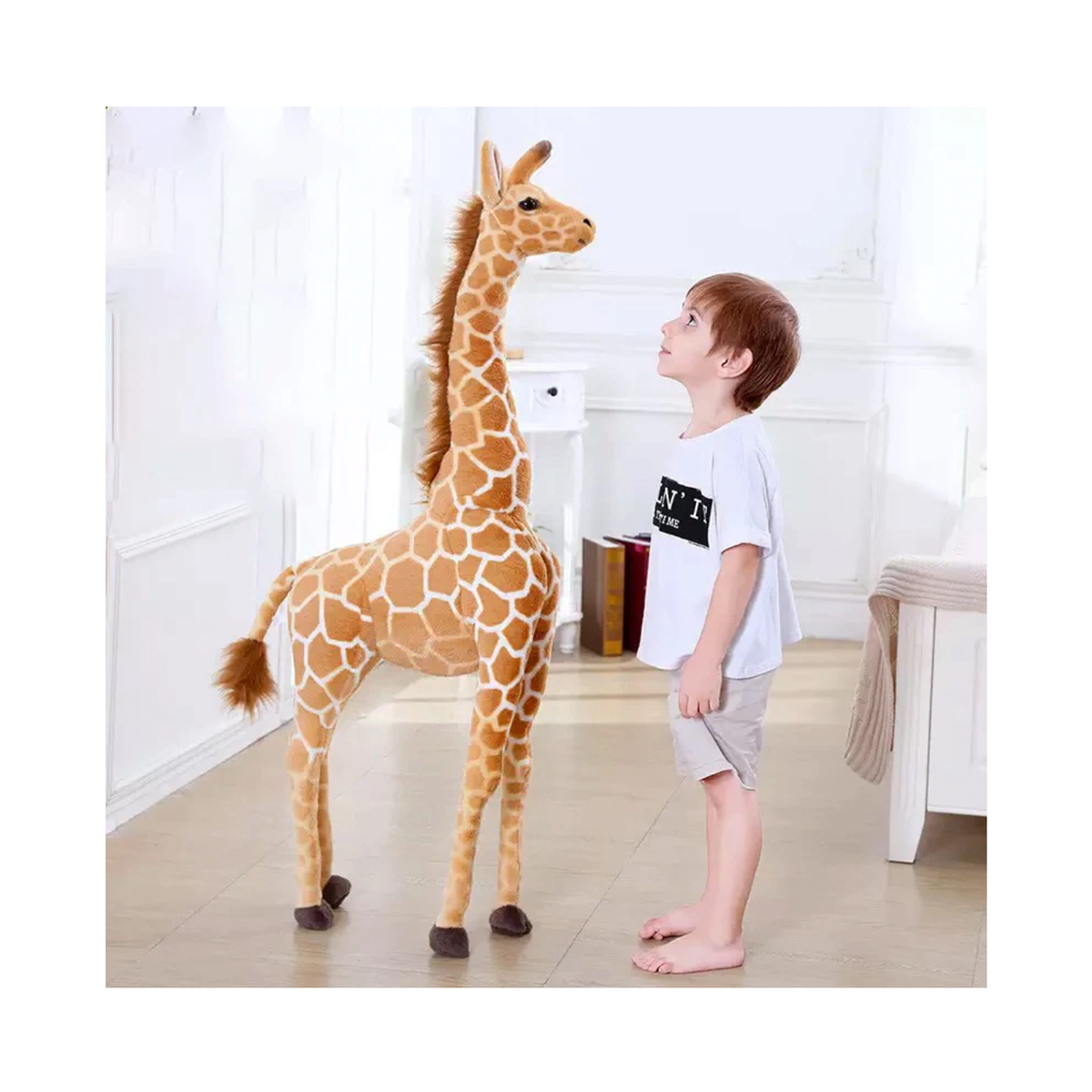 Giant Plush Giraffe | Oversized Stuffed Animal with Realistic Design | Soft Cuddly Companion for Kids