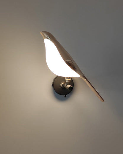 Sculptural Bird Sconce Light with Black & Gold Finish for Bedroom, Hallway, Living Room | Modern Metal Indoor Fixture 11 in Wide