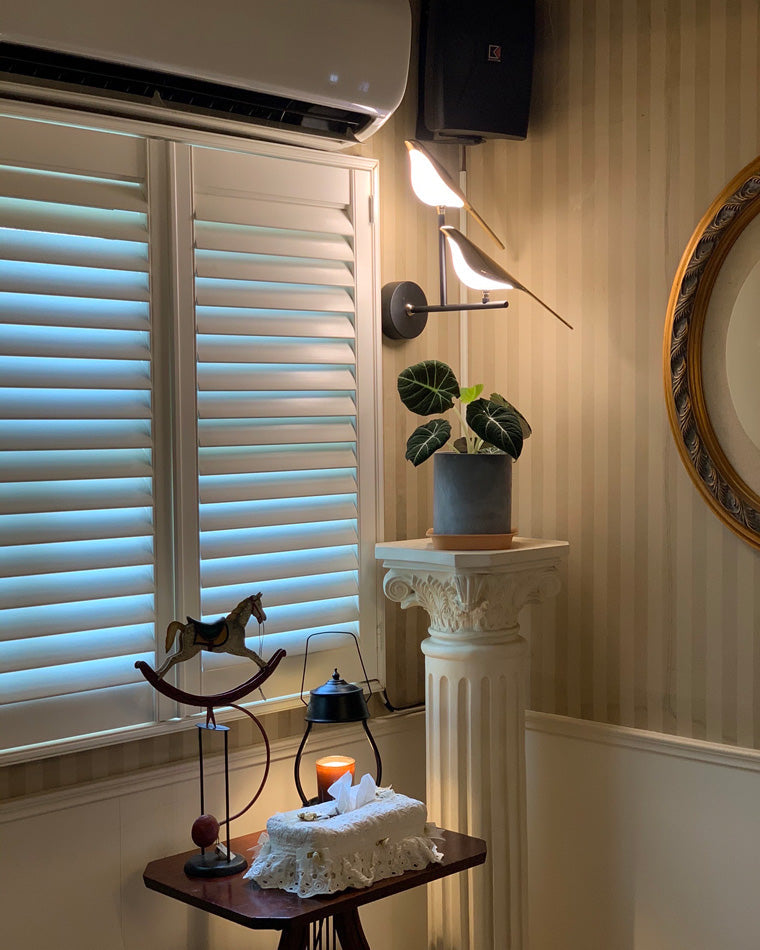 Sculptural Bird Sconce Light with Black & Gold Finish for Bedroom, Hallway, Living Room | Modern Metal Indoor Fixture 11 in Wide