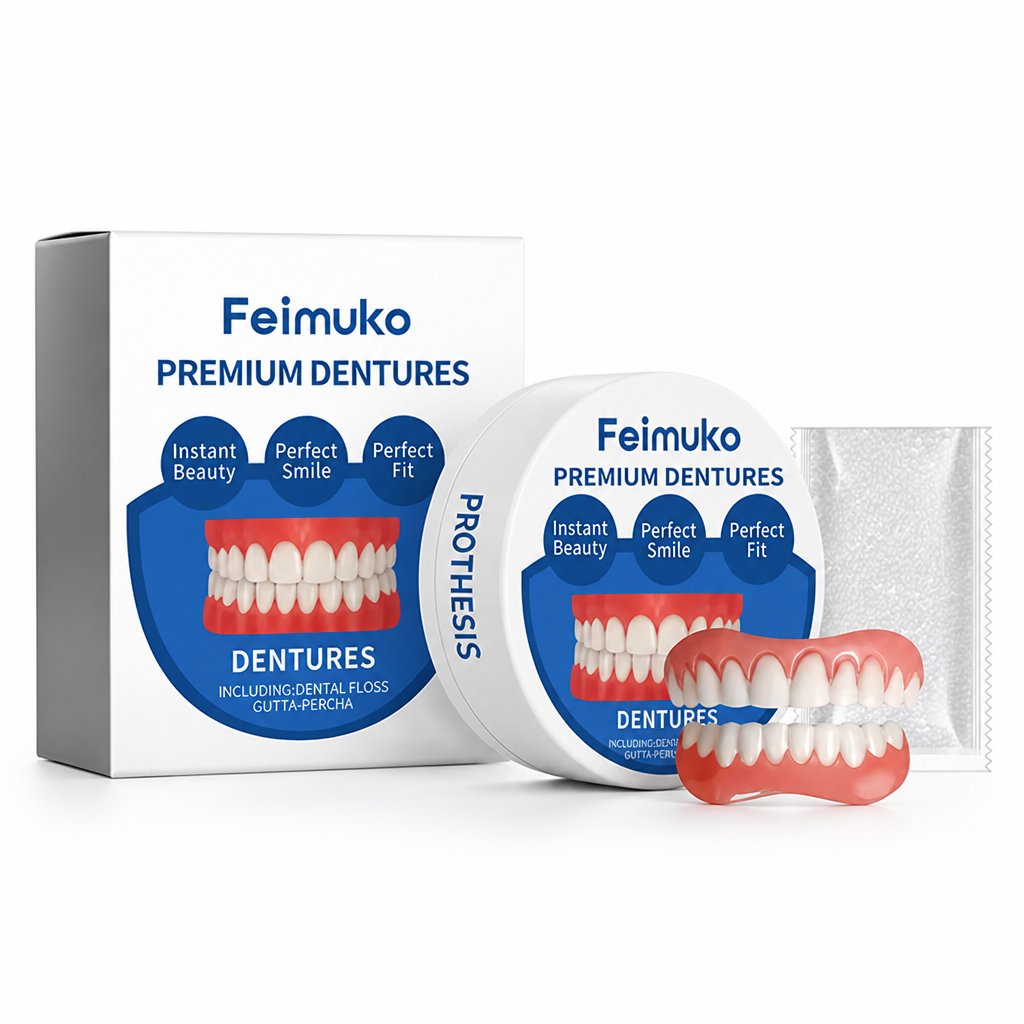 Soft Medical-Grade Heat-Moldable Silicone Denture Set (Full Upper & Lower)