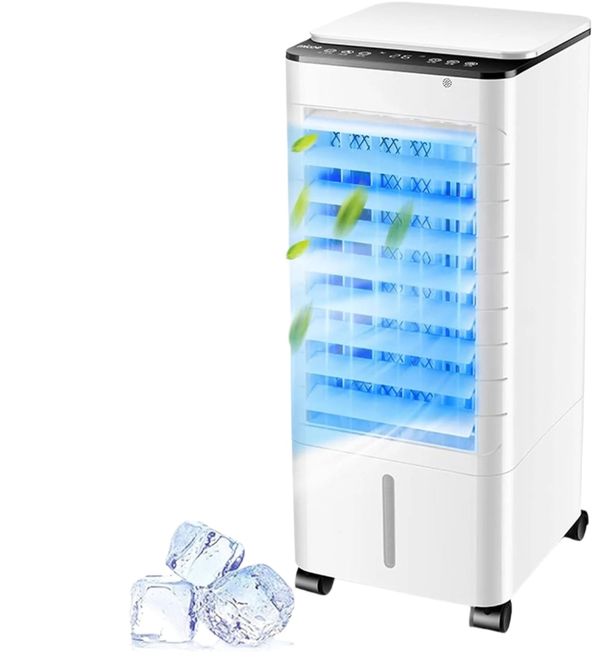 Portable Evaporative Air Cooler with Humidifier and Air Purifier - 3-in-1 Personal Cooling Fan with Ice Compartment, Remote Control, Timer