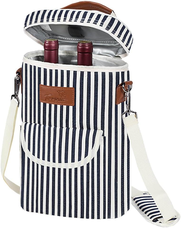Insulated Wine Tote Carrier Bag with Padded Design | Leakproof Cooler for Travel and Parties