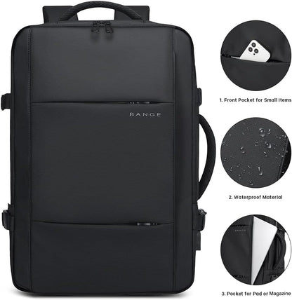 Convertible Carry-On Backpack with Laptop Compartment | Water-Resistant Travel Bag with Duffle Mode | Fits 17-Inch Laptop | Security Pocket
