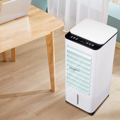 Portable Evaporative Air Cooler with Humidifier and Air Purifier - 3-in-1 Personal Cooling Fan with Ice Compartment, Remote Control, Timer