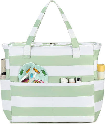 Coastal Escape | Extra Large Waterproof Beach Tote Bag with Wet Compartment | Stylish Carry-On for Weekend Getaways