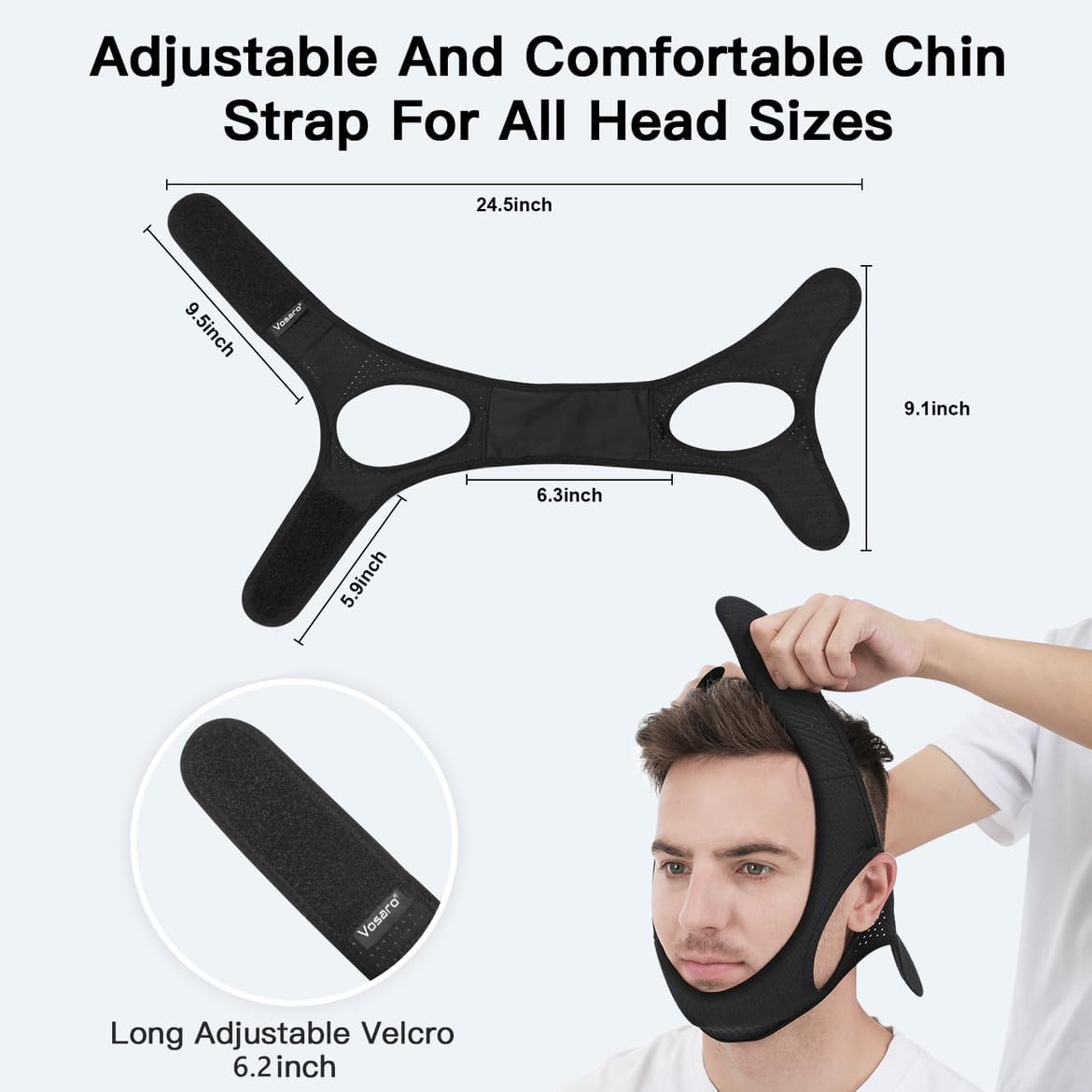 Jaw Support Sleep Band for Mouth Breathing & Nighttime Noise – Adjustable Comfort Strap for Men Women Kids