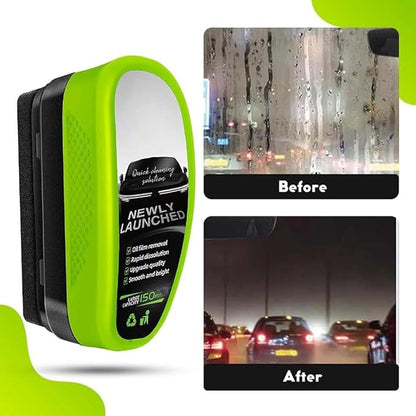 Windshield Cleaner Brush with Water-Repelling Coating for Streak-Free Glass, Mirrors & Windows - Removes Greasy Haze, Road Grime & Fog Fast