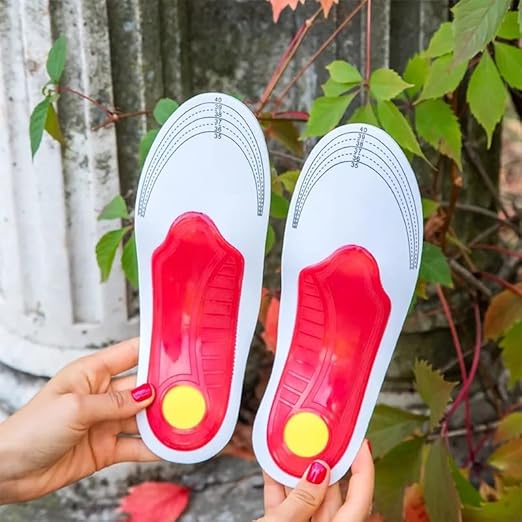 Comfort Insoles with Arch Support for Flat Feet, Plantar Fasciitis Relief, Shock Absorbing Foot Cushions for All-Day Standing, Men & Women