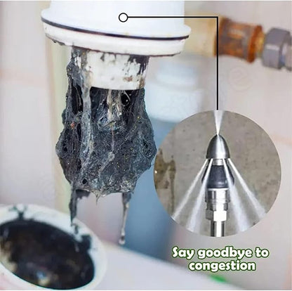 Pressure Washer Sewer Jetter Attachment for Stubborn Pipe Clogs 1/4 Inch Quick Connect Rotary Cleaning Tool for Household Drains Kitchen Bat