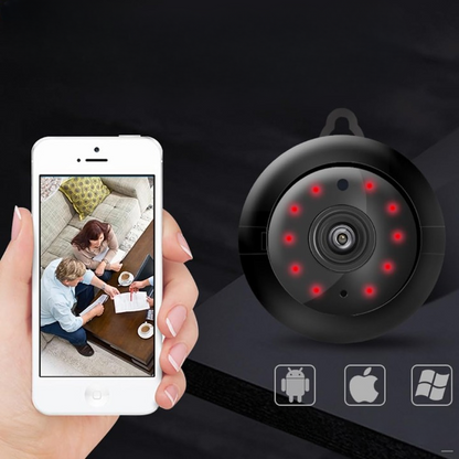 Compact Wireless Security Camera 1080p HD Video Day Night Vision Motion Detection Magnetic Mount No Drilling Smart Home Monitoring