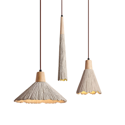 Cream Concrete Hanging Light Fixture 14 in Sculptural Kitchen Island Pendant Dome Lamp Hardwired Modern Farmhouse Dining Room Overhead Ceili