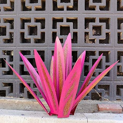Metal Succulent Sculpture Weather-Resistant Agave Yard Art for Gardens Patios Desert Landscaping Indoor Outdoor Accent Rustic Handcrafted Ir