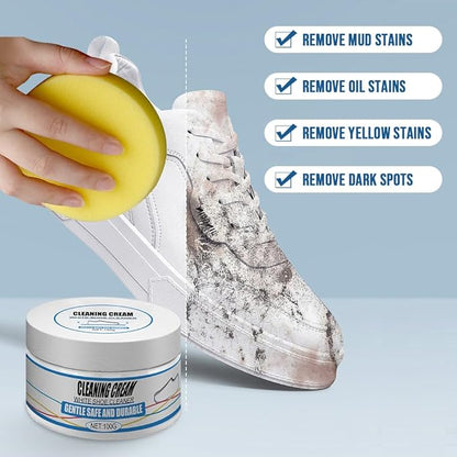 Footwear Restoration Cream for Sneakers, Leather Shoes, Boots – Deep Stain Remover for Scuffs, Dirt & Yellowing – Revitalizes All Shoe Types