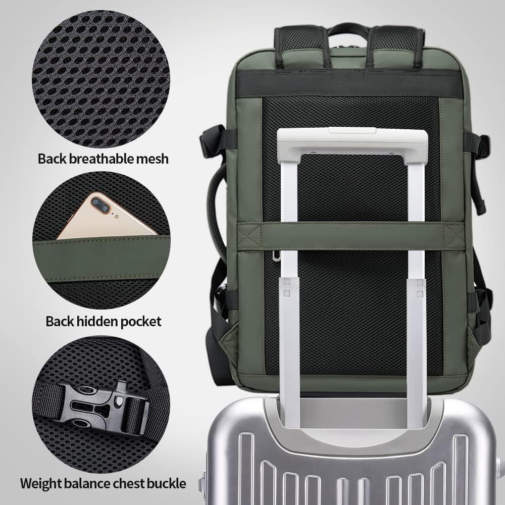 Convertible Carry-On Backpack with Laptop Compartment | Water-Resistant Travel Bag with Duffle Mode | Fits 17-Inch Laptop | Security Pocket
