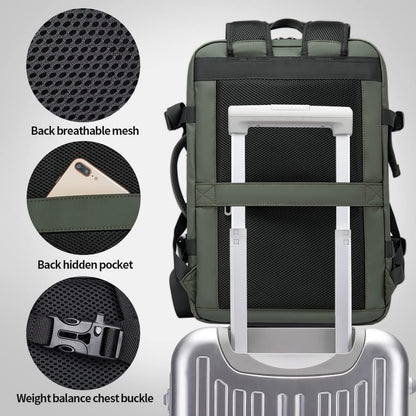 Convertible Carry-On Backpack with Laptop Compartment | Water-Resistant Travel Bag with Duffle Mode | Fits 17-Inch Laptop | Security Pocket