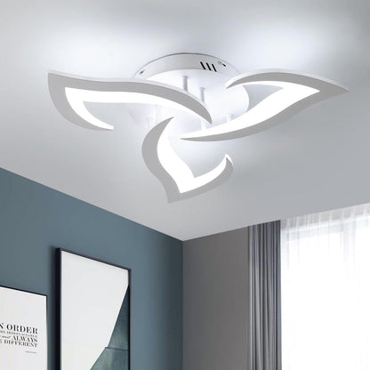 Flush Mount LED Fixture Metal Acrylic Black Layered Floral Pattern for Bedroom Living Room Hallway Contemporary Home Decor Overhead Light