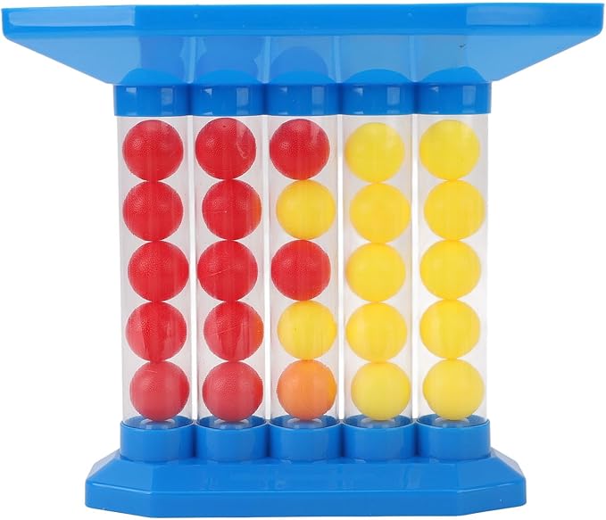 Desktop Tabletop Skill Game for Kids & Adults - 4-in-a-Row Strategy Challenge with Ball Launcher - Indoor Family Activity Game for 2 Players