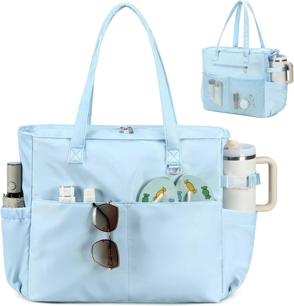 Coastal Escape | Extra Large Waterproof Beach Tote Bag with Wet Compartment | Stylish Carry-On for Weekend Getaways