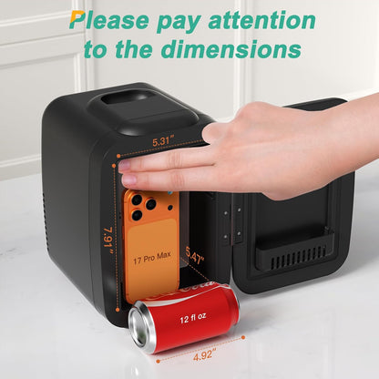 Mini Fridge with Cooling and Warming, Small Refrigerator for Skincare, Portable Mini Fridge for Dorm Room and Car