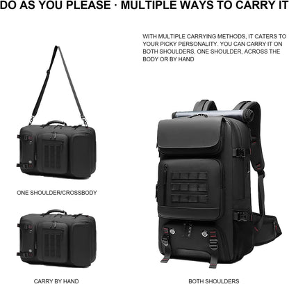 Travel Backpack for Waterproof Carry-On - 50L Weekender Bag with Shoe Pocket & USB