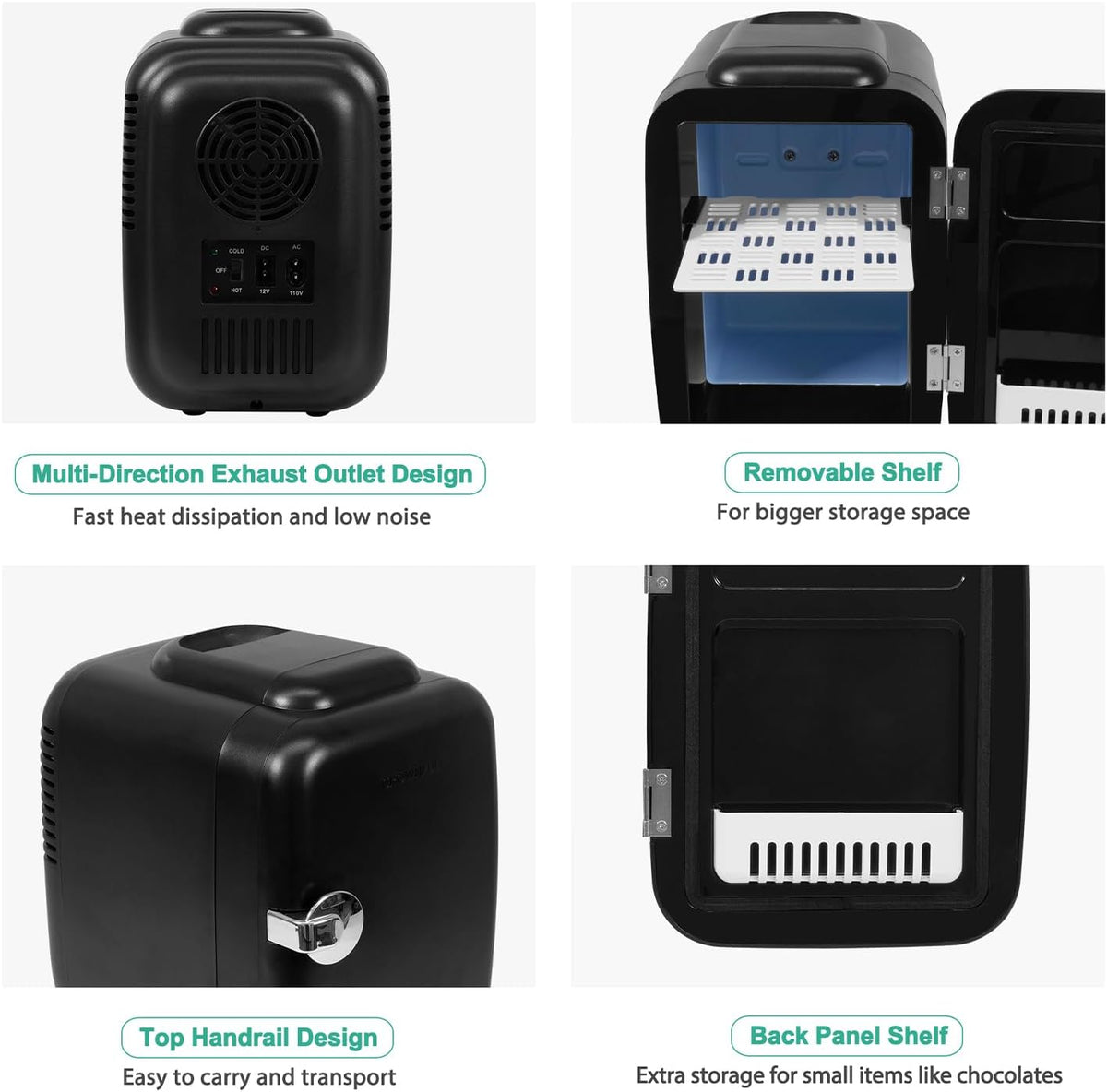 Mini Fridge with Cooling and Warming, Small Refrigerator for Skincare, Portable Mini Fridge for Dorm Room and Car