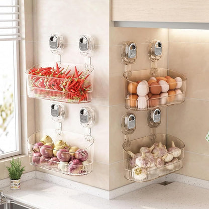 Elegant Wall Shelf | Suction Cup Storage Solution with Sturdy Support | Ideal for Kitchen and Bathroom Organization