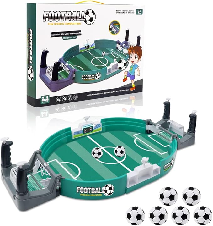 Desktop Foosball Set Compact Family Action Game for Kids & Adults Recreation Room Fun