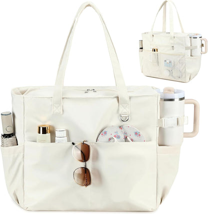 Coastal Escape | Extra Large Waterproof Beach Tote Bag with Wet Compartment | Stylish Carry-On for Weekend Getaways