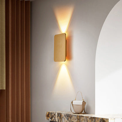 Square Metal Wall Sconce LED Light for Bedroom Living Room Hallway Modern Geometric Fixture Indoor Ambient Lighting Hardwired Home Decor