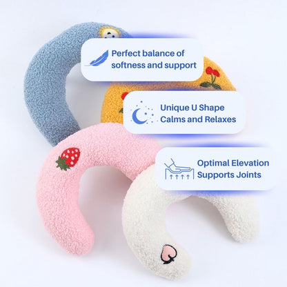 Bolstered Pet Bed for Dogs & Cats | Anxiety Relief Sleeping Cushion with Raised Edges | Machine Washable Portable Travel Pillow | Plush