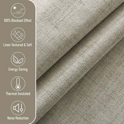 BURLAPLIVA – Blackout Textured Curtains for Elegant Living Rooms