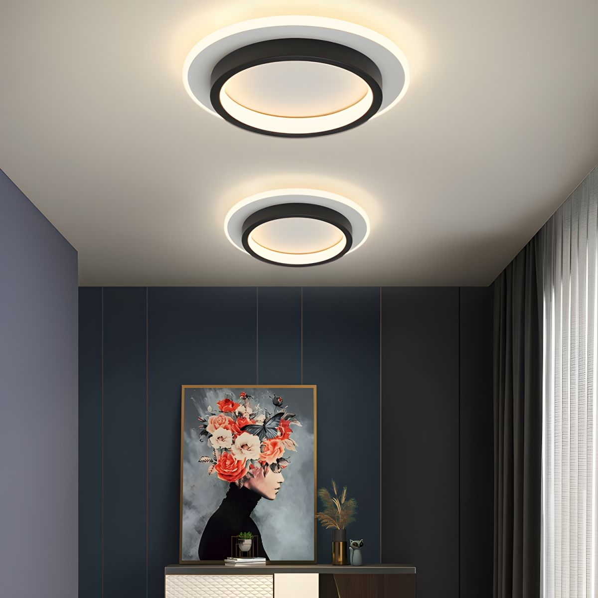 Round Flush Mount LED Light 2 in Low Profile for Bedroom Hallway Living Room Kitchen Entry Modern Ultra Slim Disk Design 10W 20W Integrated