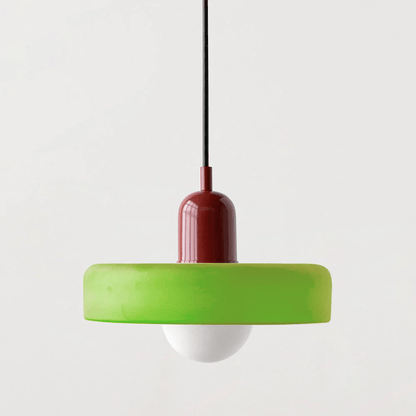 Art Glass Dome Pendant Light Fixture with Adjustable Cord for Kitchen Island Dining Room Bedroom | Modern Round Ceiling Hanging Lamp