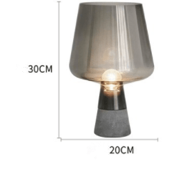 Glass Goblet Table Lamp with Cement Base – Warm Ambient Lighting for Bedroom, Living Room & Nightstand | Modern Tinted Globe Accent Light