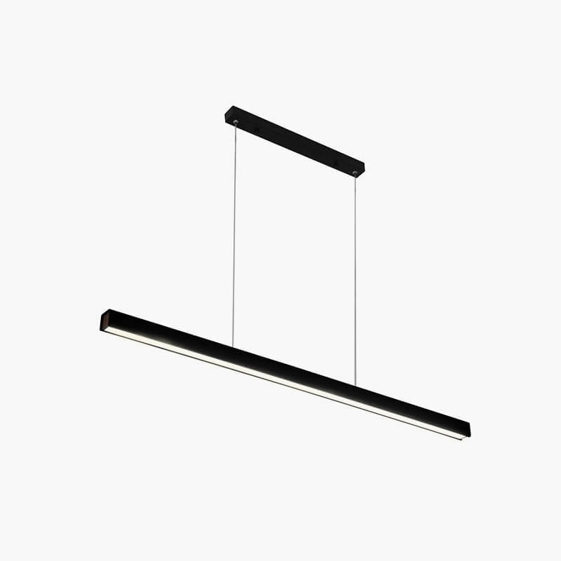 Linear LED Ceiling Fixture Black Aluminum Hanging Light for Dining Room Kitchen Island Office Desk Modern Minimalist Suspended Lamp Adjustab