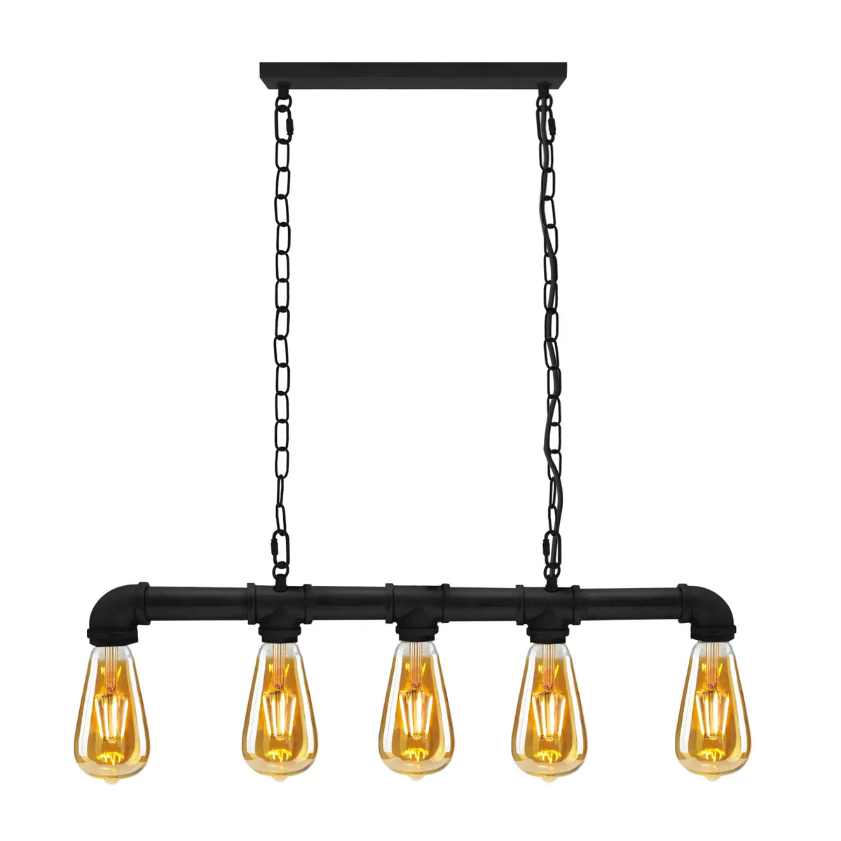 Iron Pipe Ceiling Light 43 in Tall Steampunk Hanging Fixture E27 Socket Retro Industrial Style Dining Room Kitchen Bar Restaurant Cafe Loft