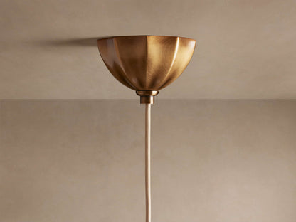 Spherical Glass Ceiling Light Fixture Cream Panel Shade Brass 12 16 20 Inch Hanging Lamp for Dining Room Kitchen Island Living Room