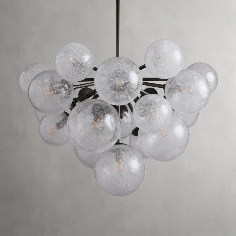 Bubble Glass Globe Chandelier Multi-Light Statement Fixture for Dining Room Living Room Foyer Hanging Ceiling Light Modern Farmhouse