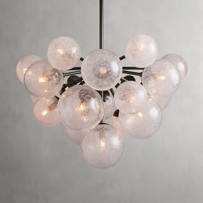 Bubble Glass Globe Chandelier Multi-Light Statement Fixture for Dining Room Living Room Foyer Hanging Ceiling Light Modern Farmhouse