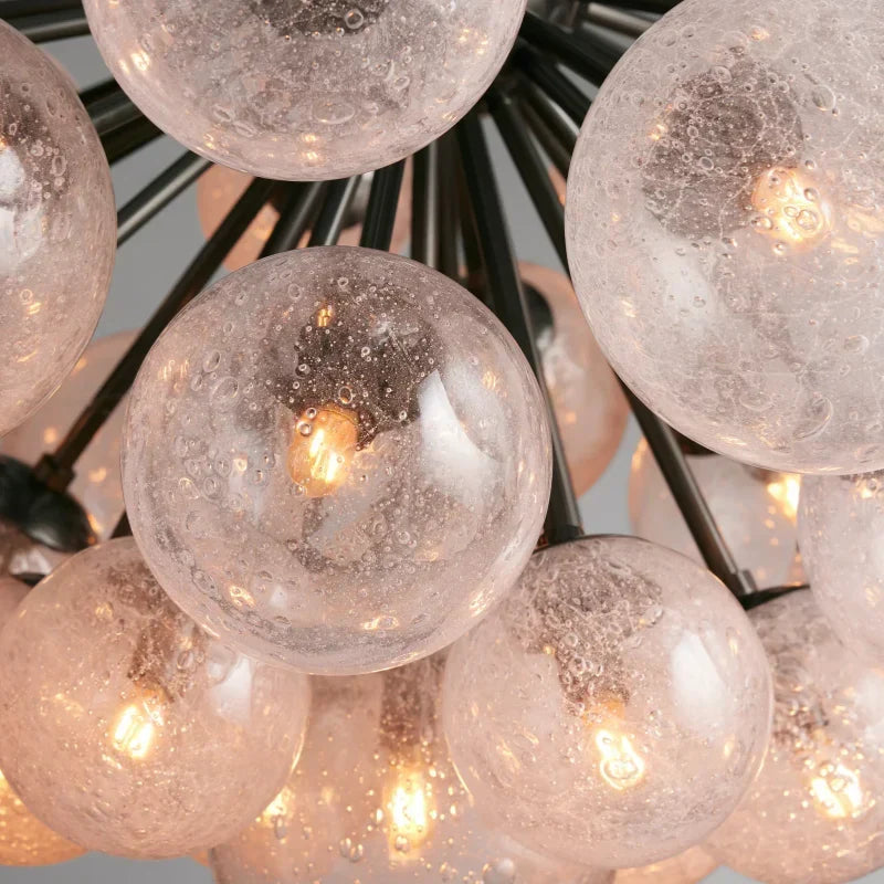 Bubble Glass Globe Chandelier Multi-Light Statement Fixture for Dining Room Living Room Foyer Hanging Ceiling Light Modern Farmhouse