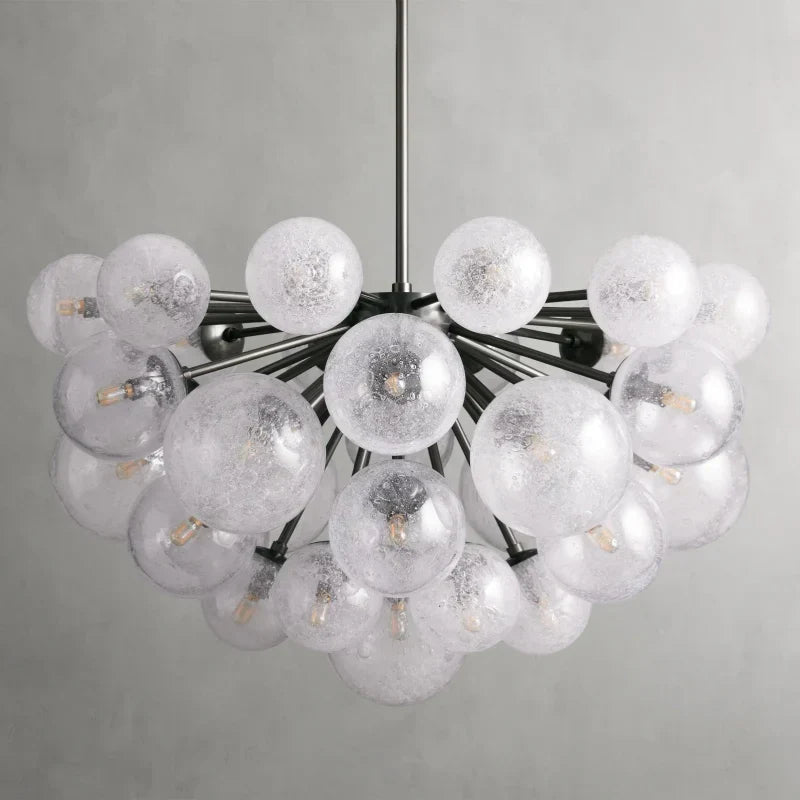 Bubble Glass Globe Chandelier Multi-Light Statement Fixture for Dining Room Living Room Foyer Hanging Ceiling Light Modern Farmhouse