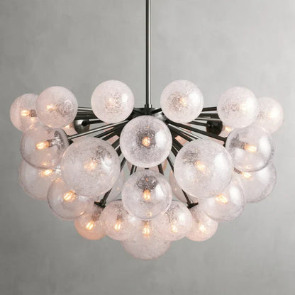 Bubble Glass Globe Chandelier Multi-Light Statement Fixture for Dining Room Living Room Foyer Hanging Ceiling Light Modern Farmhouse